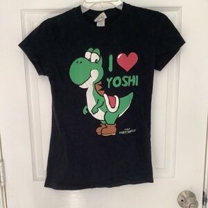Changes Black I ❤️ Yoshi Super Mario World Cap Sleeve T-Shirt JXL NEW W/O TAGS